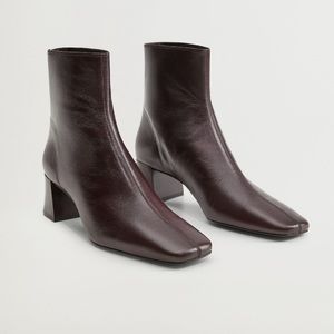 Mango squared leather ankle boots